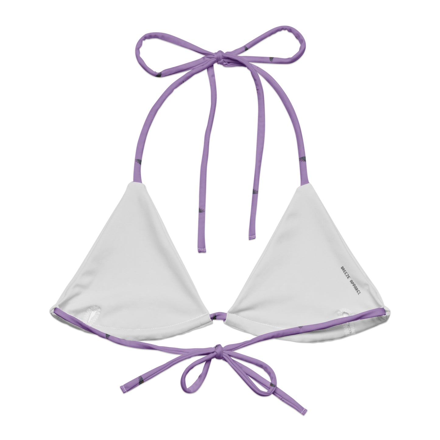 Light-gray interior of bikini top.