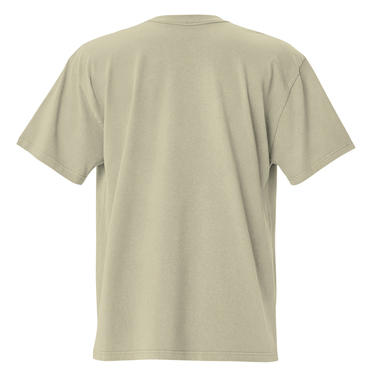 Plain back of green t-shirt.