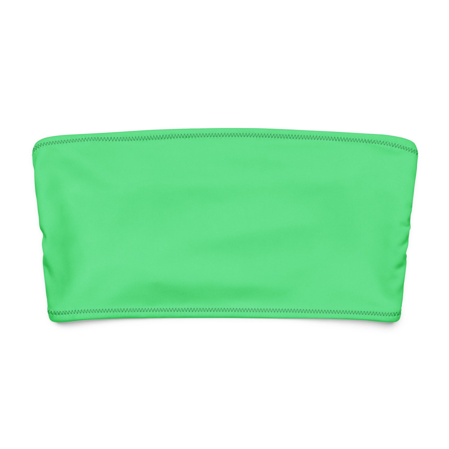 Mint-green bandeau bikini top.