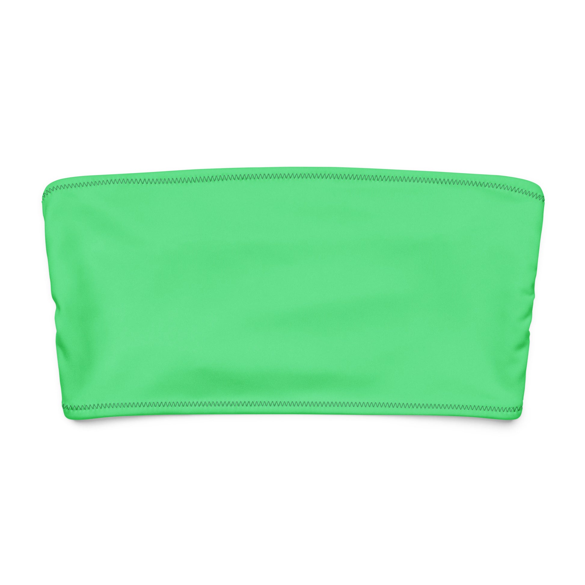 Mint-green bandeau bikini top.