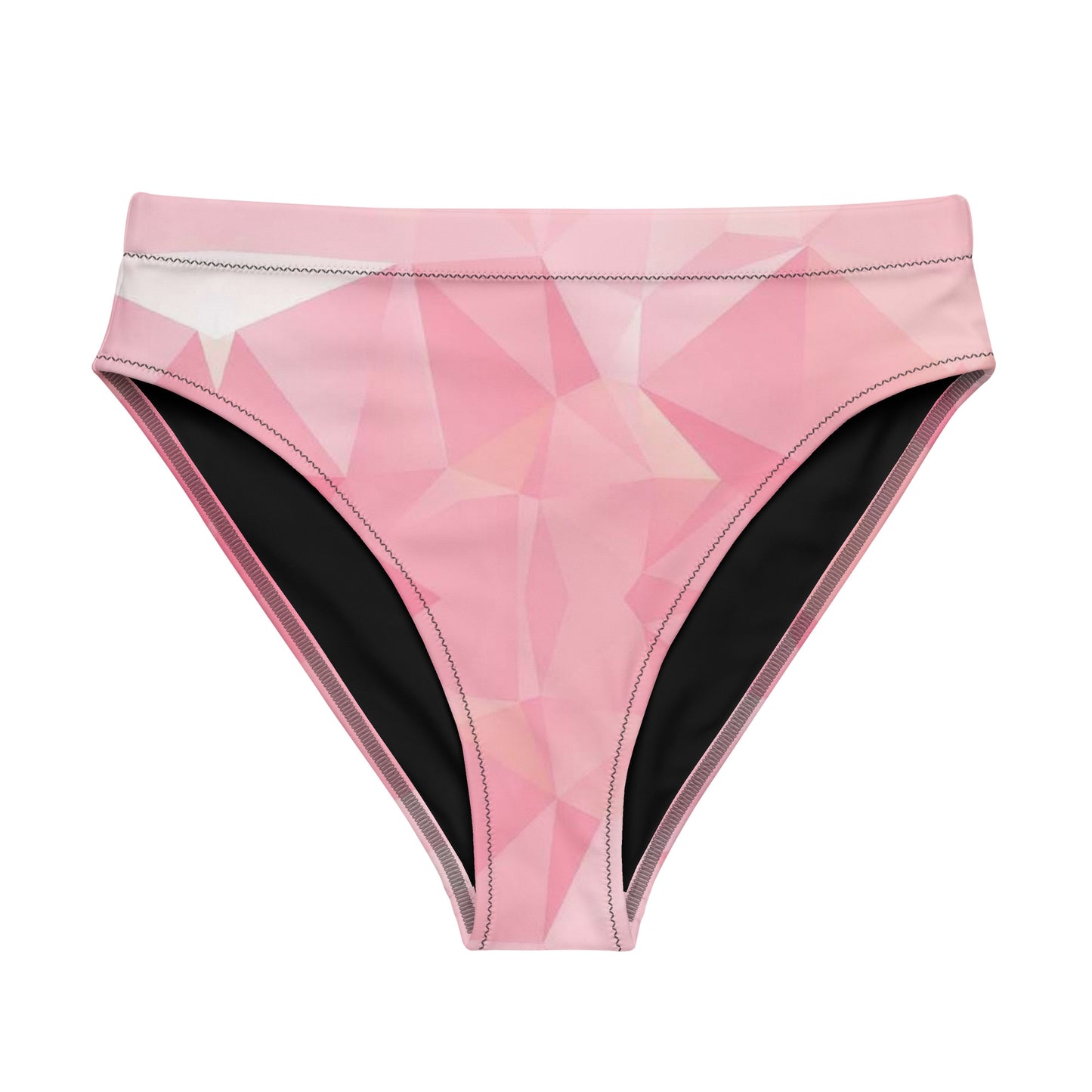 Bikini bottom with pink geometric pattern.
