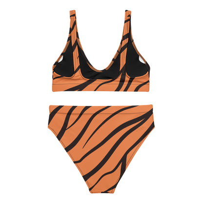 Back of bikini with tiger skin design.