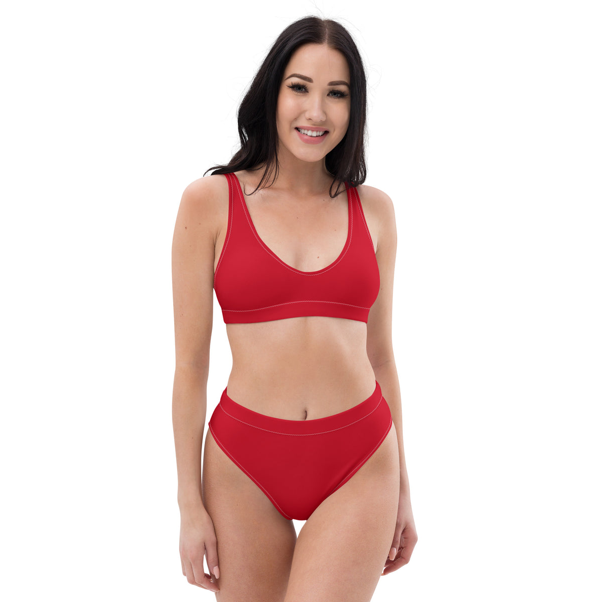 Woman wearing red bikini