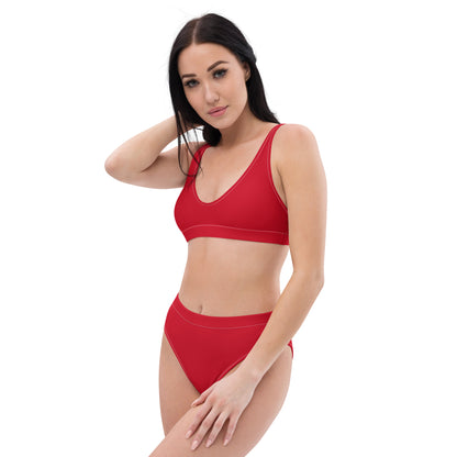 Woman wearing red bikini