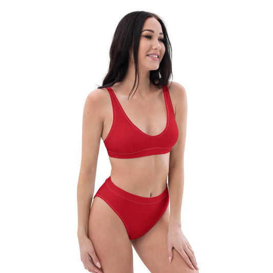 Woman wearing red bikini