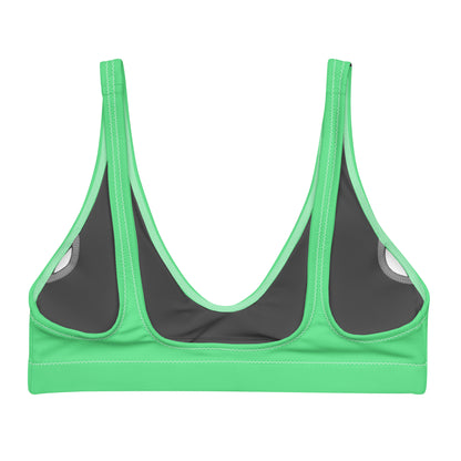 Back of mint-green bikini top