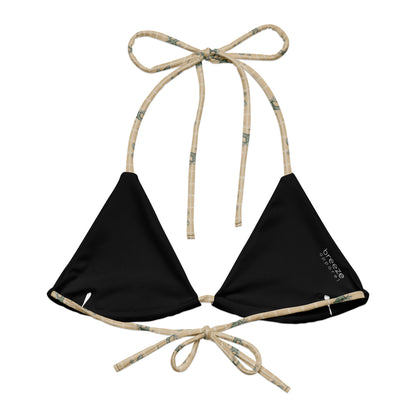 Black interior of bikini top.
