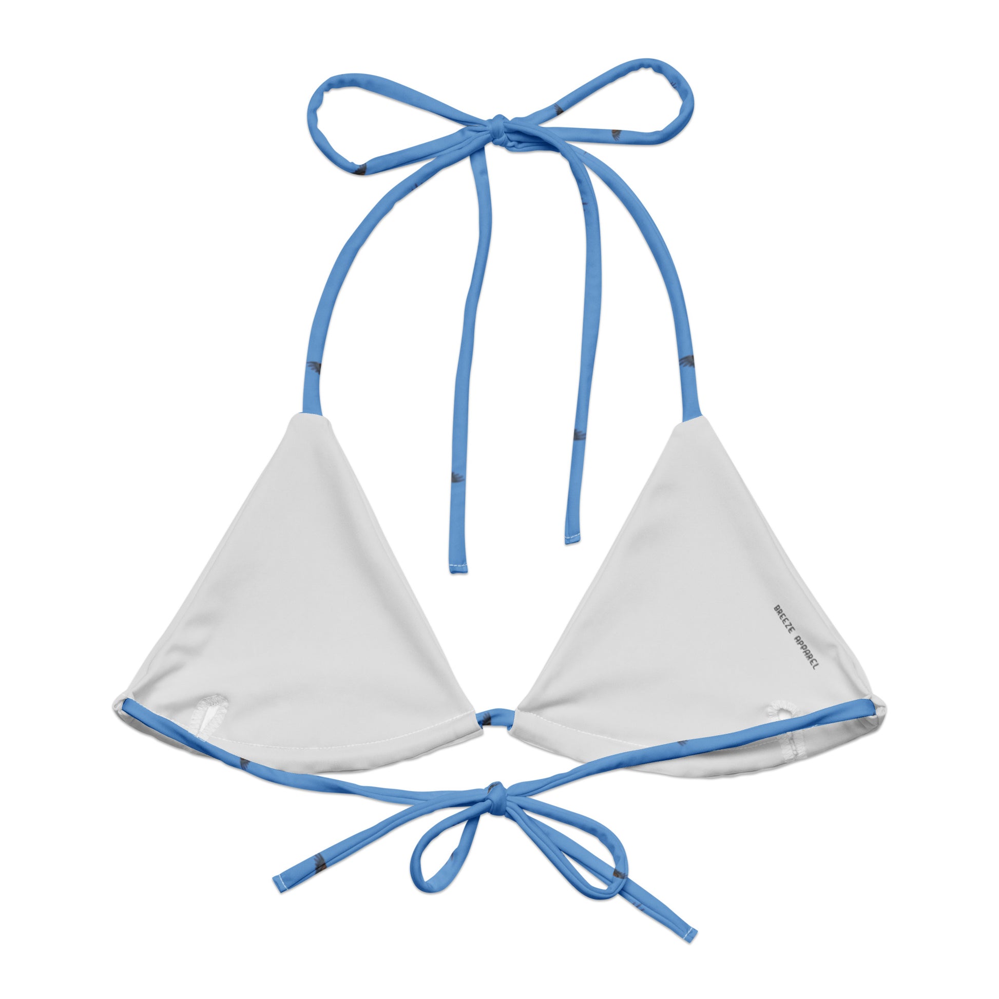 Gray interior of bikini top.