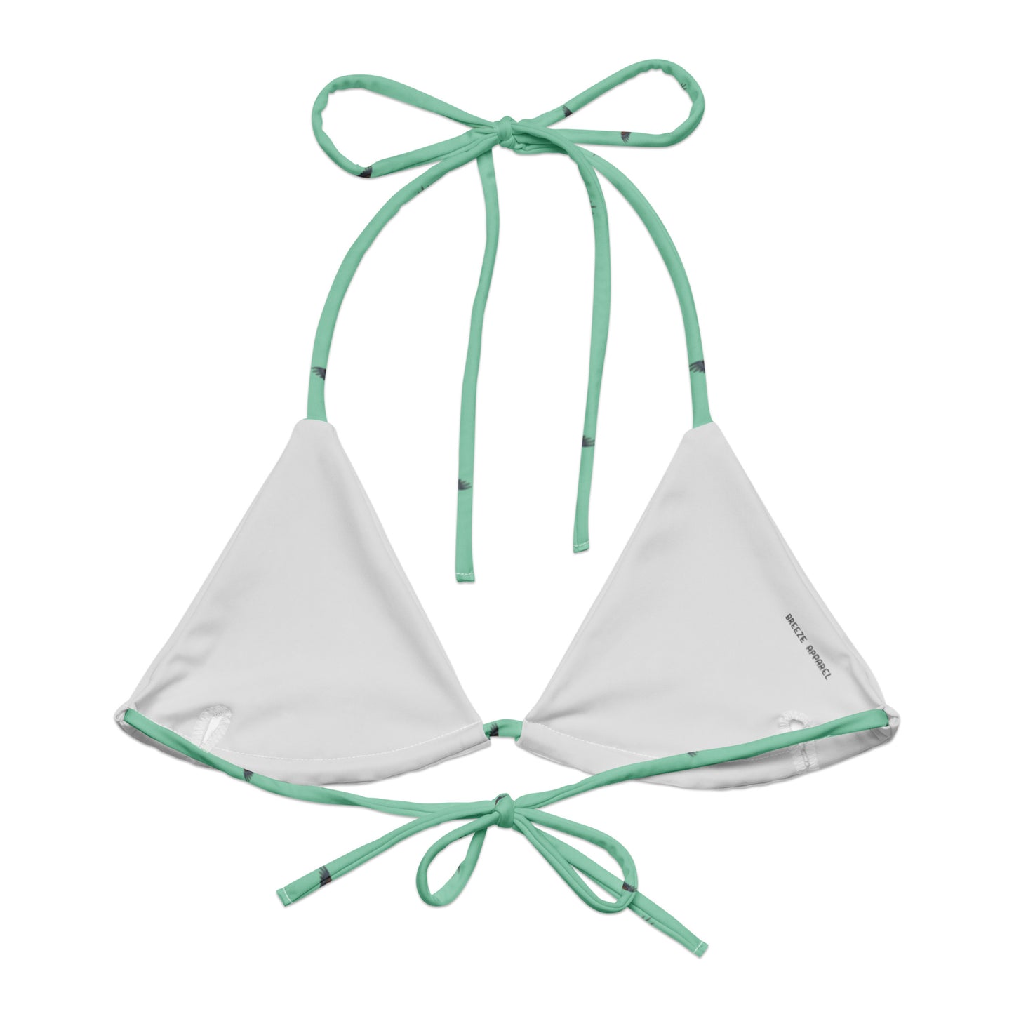 Gray interior of bikini top.