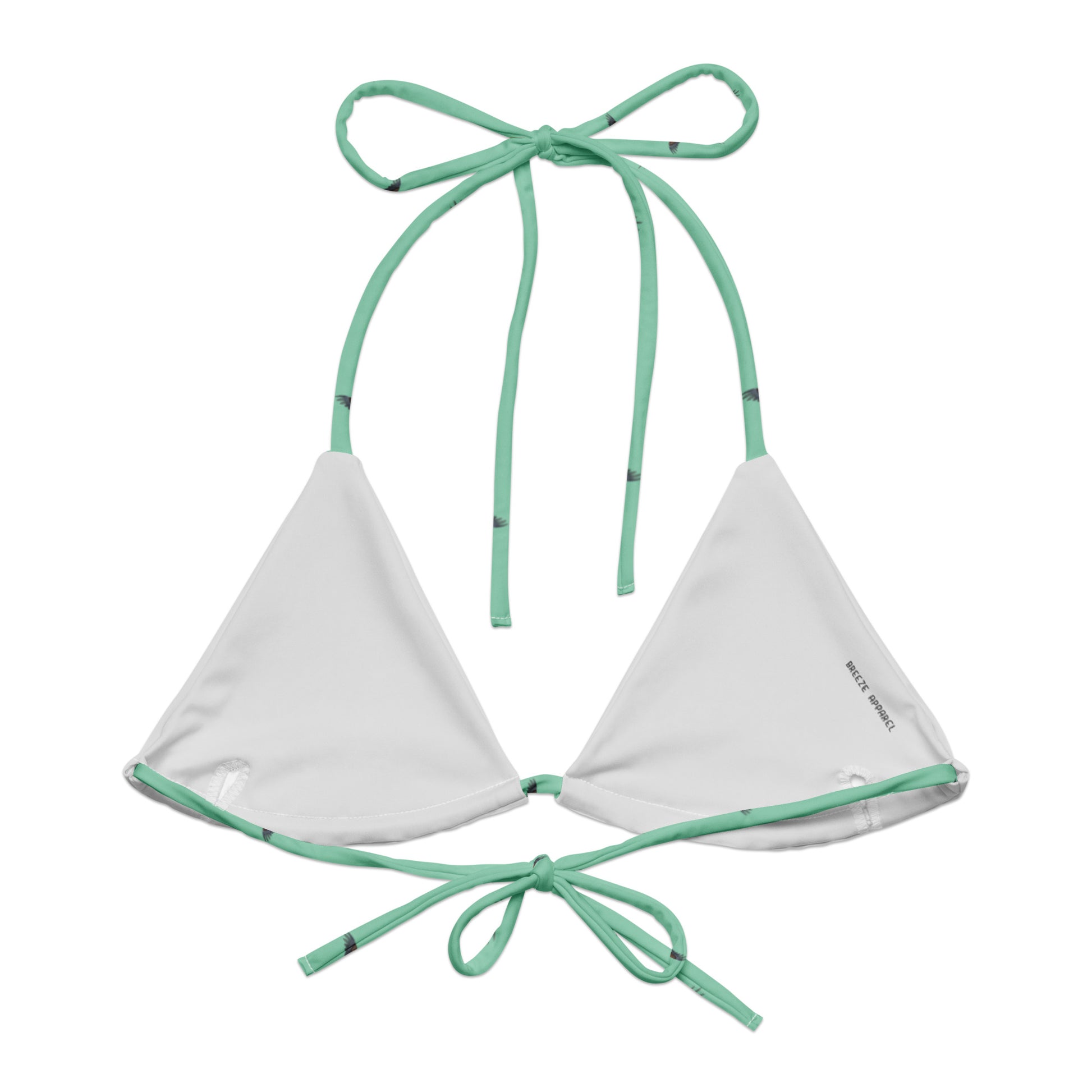 Gray interior of bikini top.