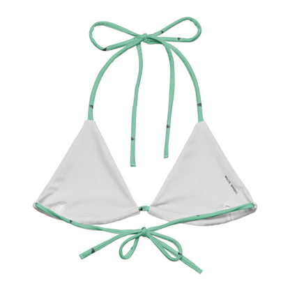 Gray interior of bikini top.
