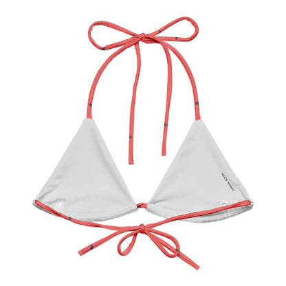 Gray interior of bikini top.