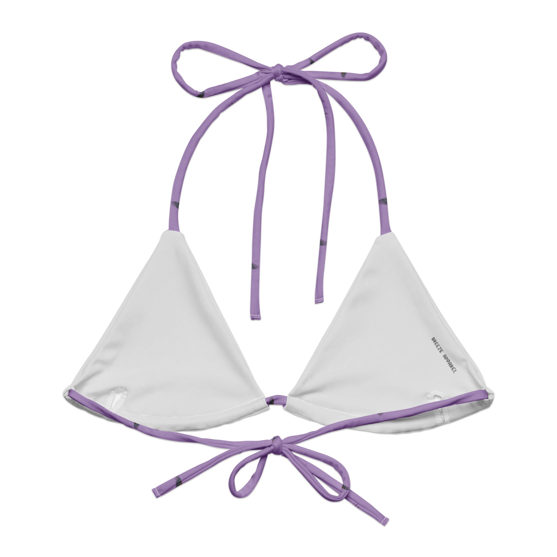 Light-gray interior of bikini top.