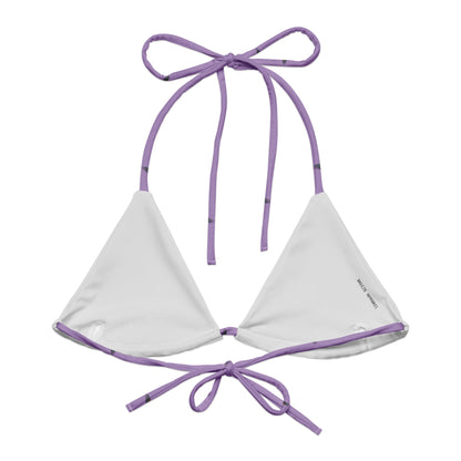 Light-gray interior of bikini top.