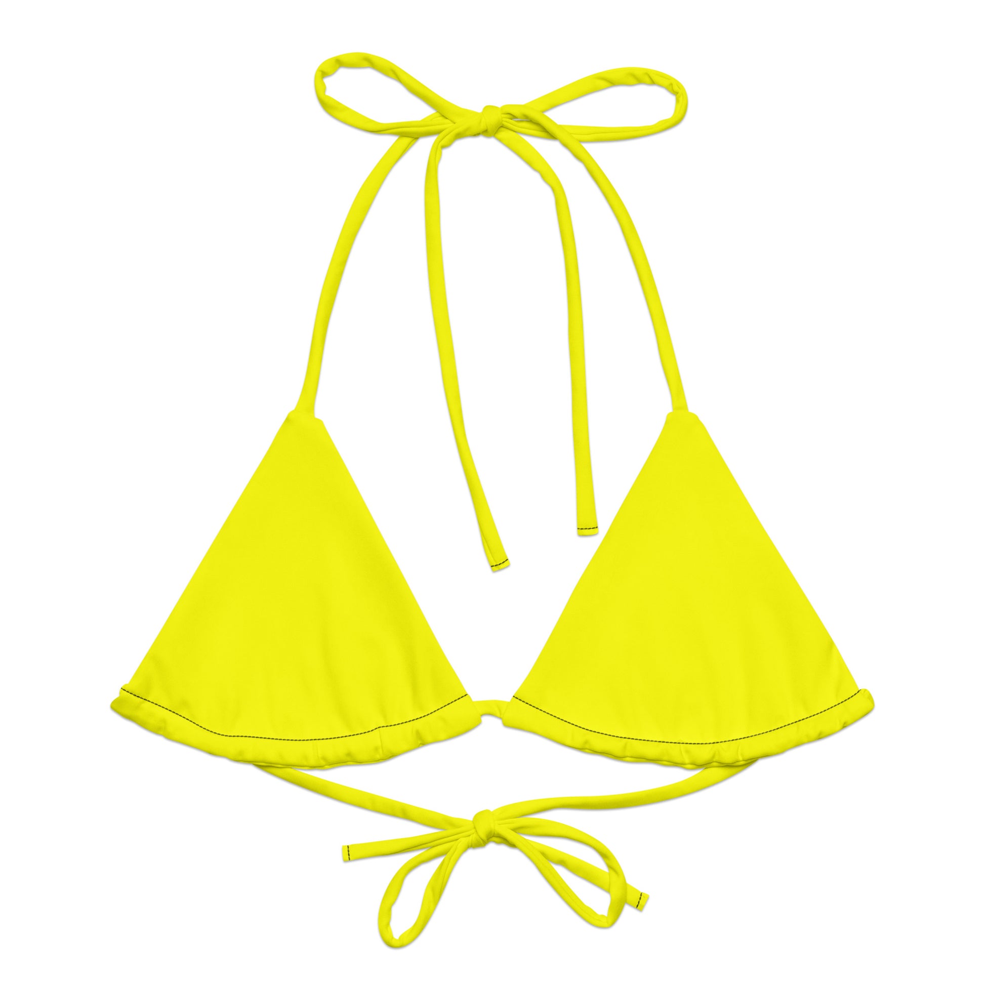 Yellow bikini top.
