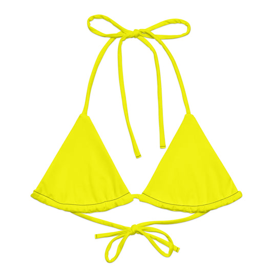 Yellow bikini top.