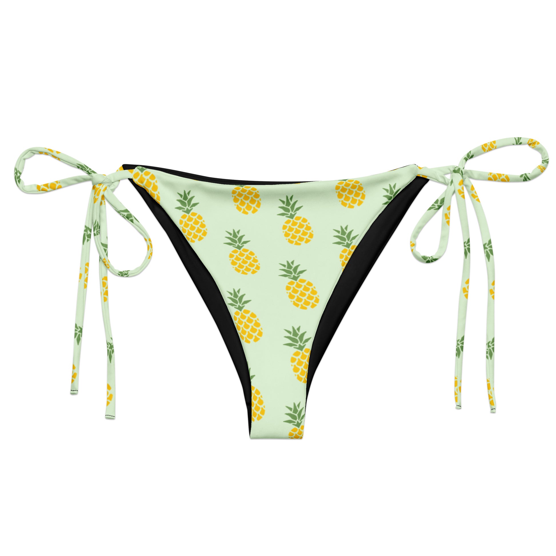 Light-green bikini bottom with all-over pineapple pattern.