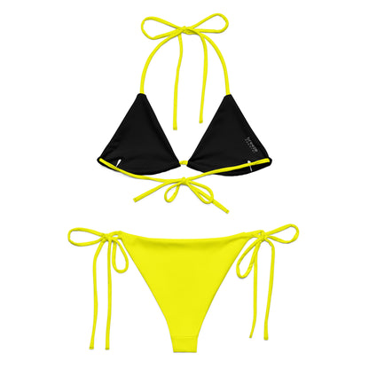 Back of yellow bikini. Interior is black.