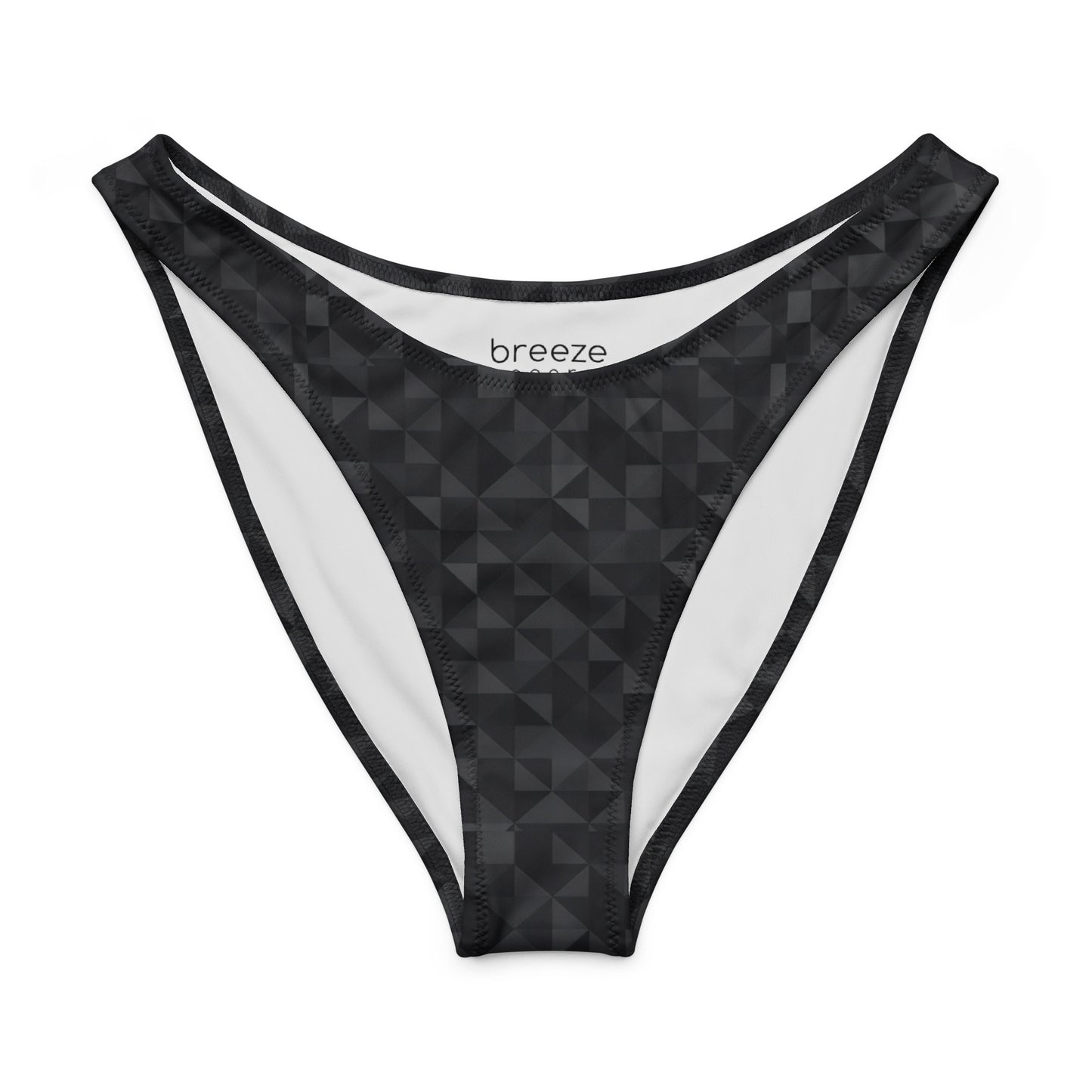Bikini bottom with dark-gray mosaic pattern.