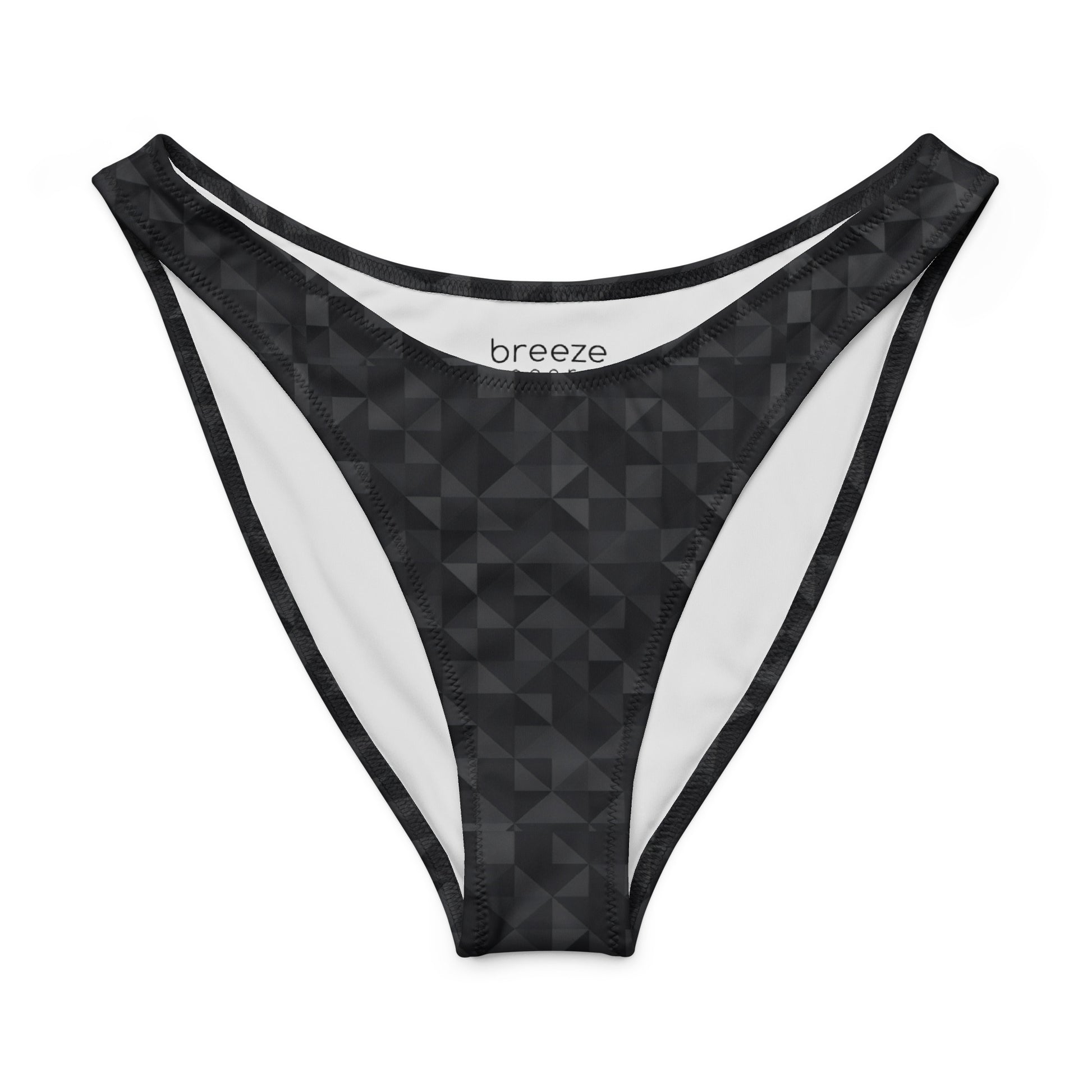 Bikini bottom with dark-gray mosaic pattern.