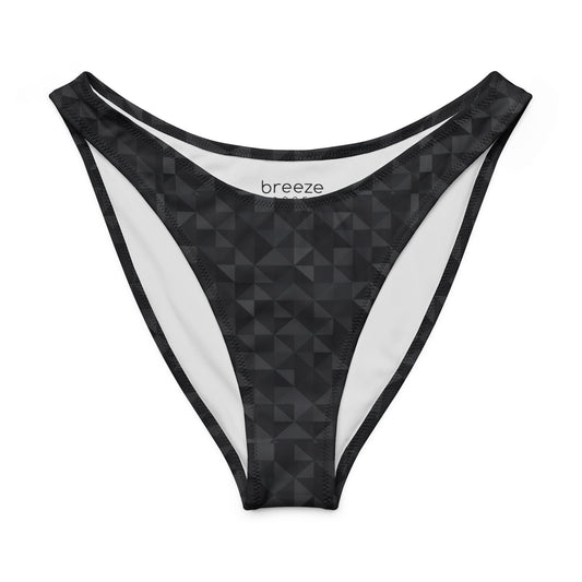 Bikini bottom with dark-gray mosaic pattern.