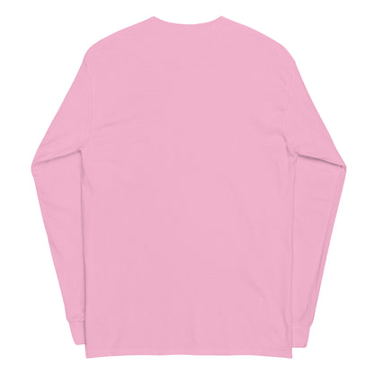 Plain back of light-pink long-sleeved shirt