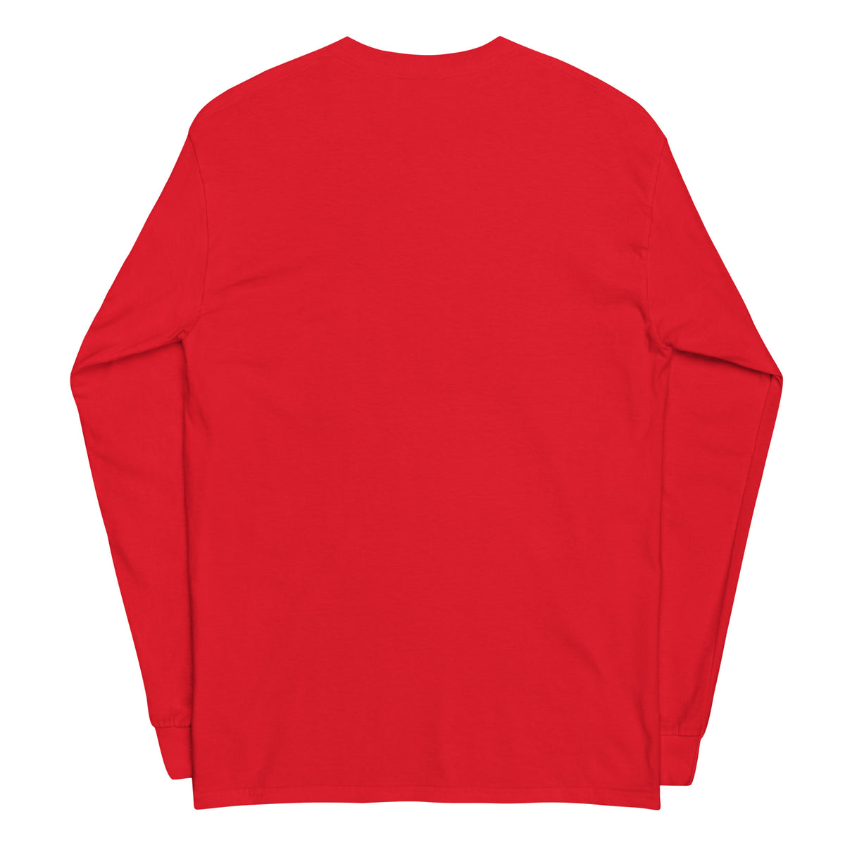 Plain back of red long-sleeved shirt