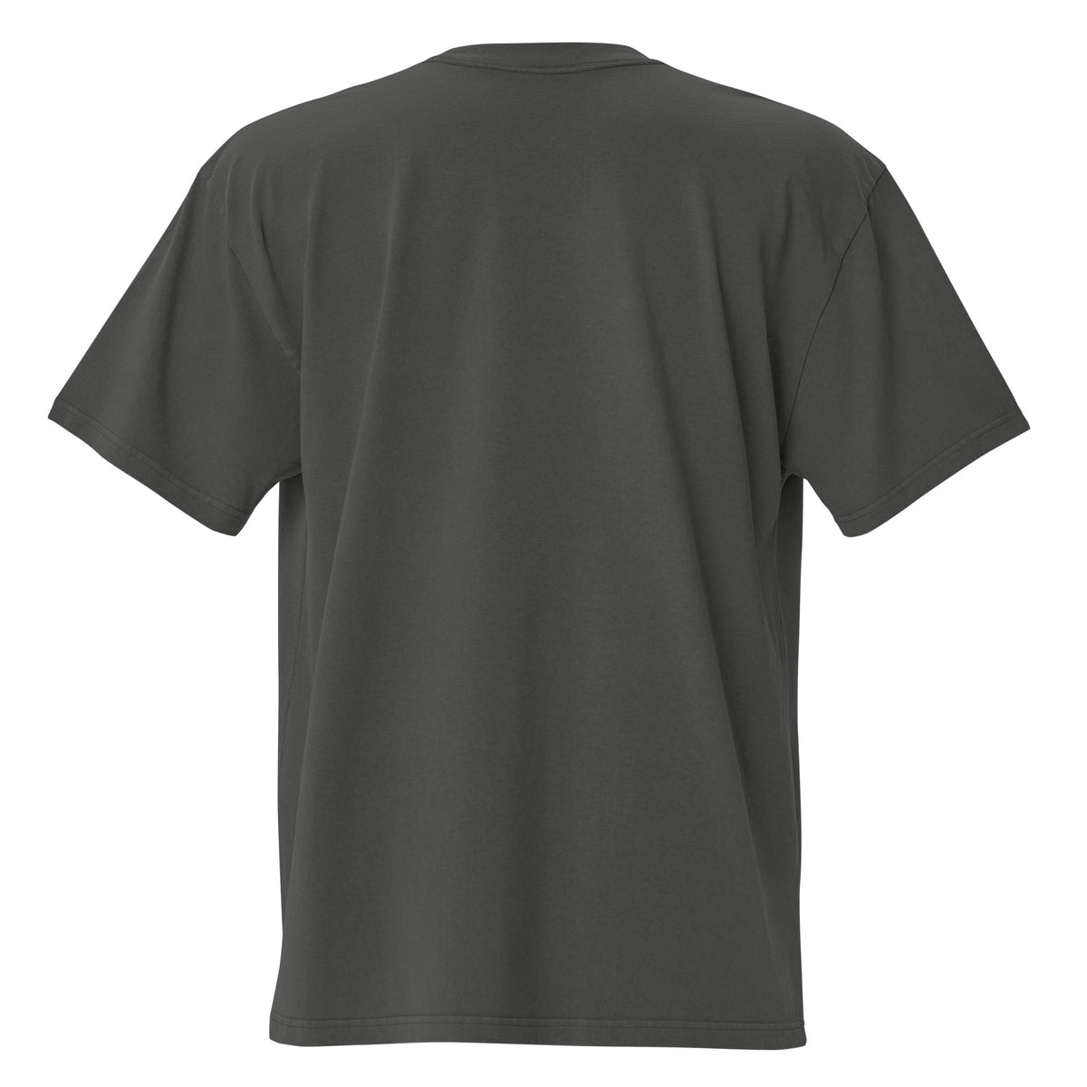 Plain back of gray t-shirt.