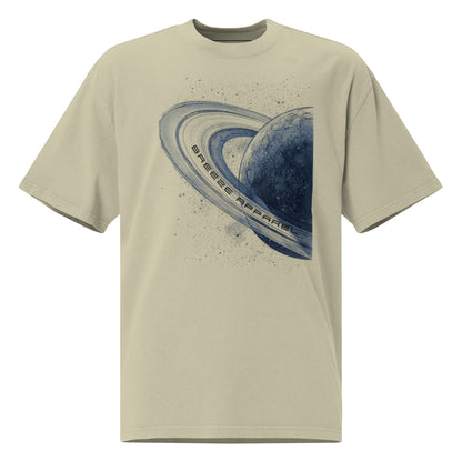 Green t-shirt with graphic of blue planet.