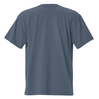 Plain back of blue t-shirt.