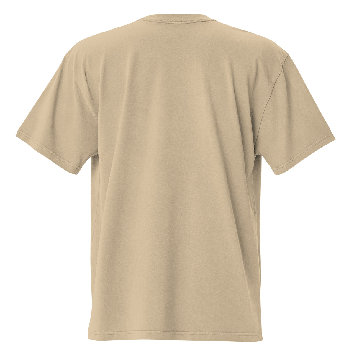 Plain back of tan t-shirt.