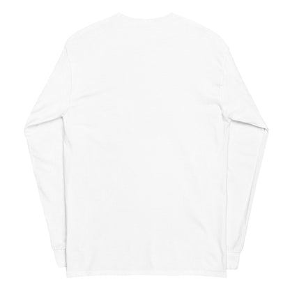 Plain back of white long-sleeved shirt.