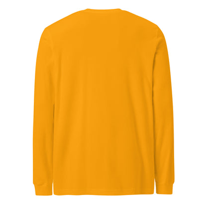 Plain back of gold long-sleeved shirt