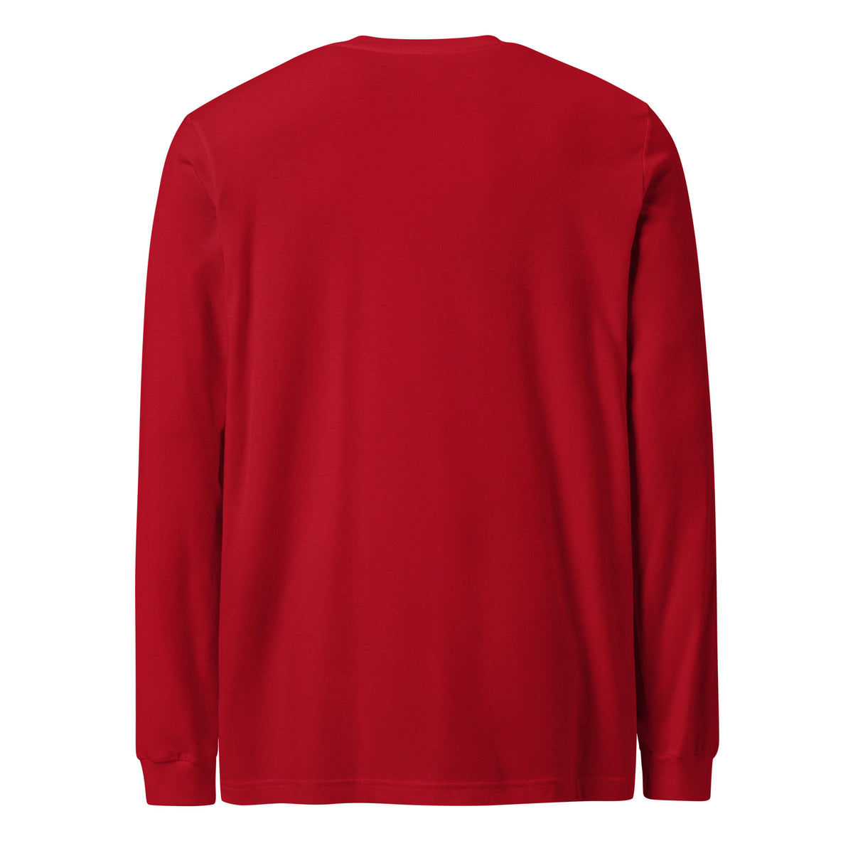 Plain back of red long-sleeved shirt