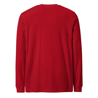 Plain back of red long-sleeved shirt
