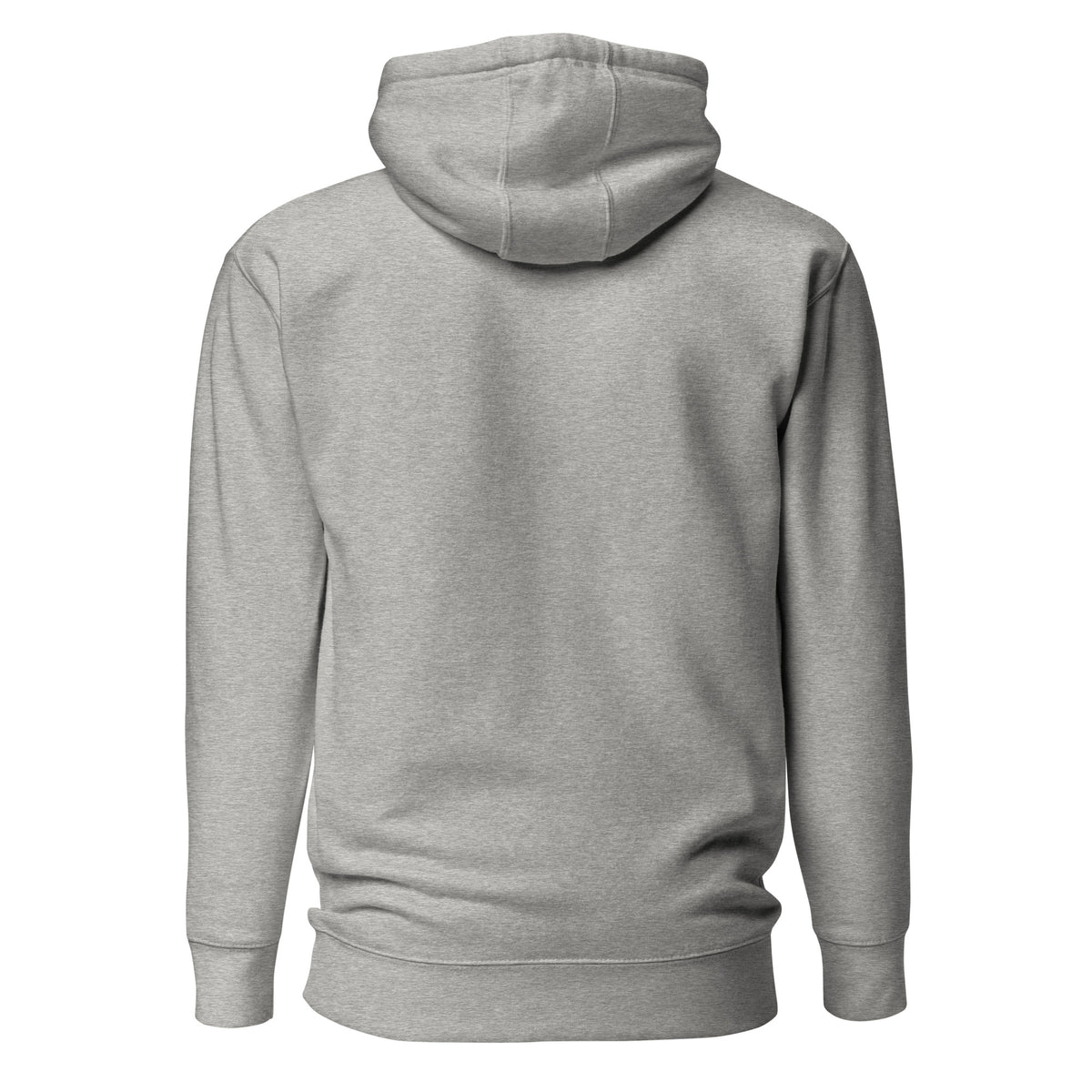Plain back of gray hoodie.