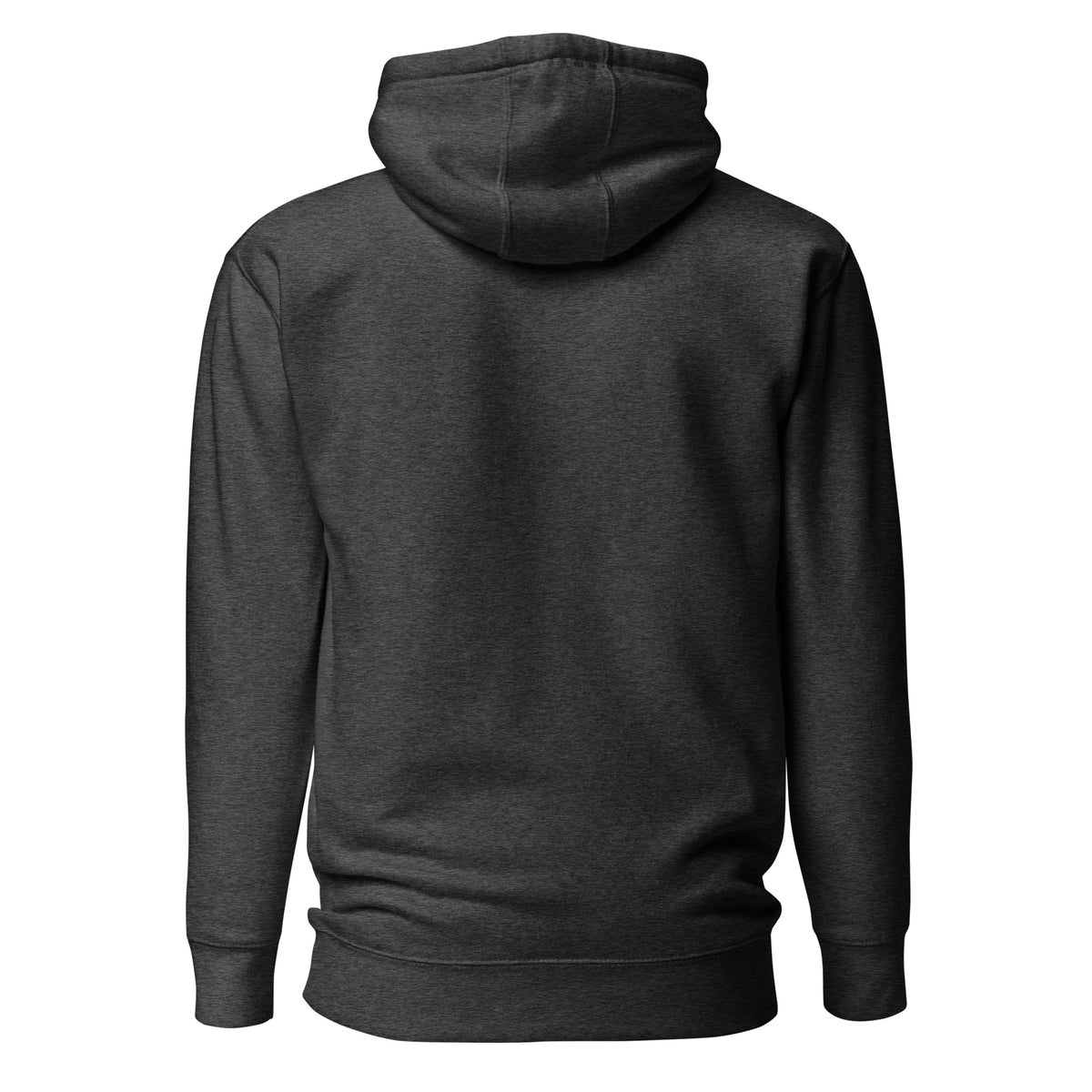 Plain back of gray hoodie.
