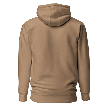 Plain back of brown hoodie.