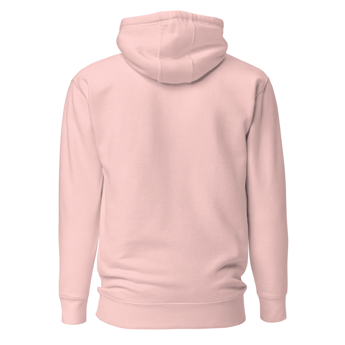 Plain back of pink hoodie.