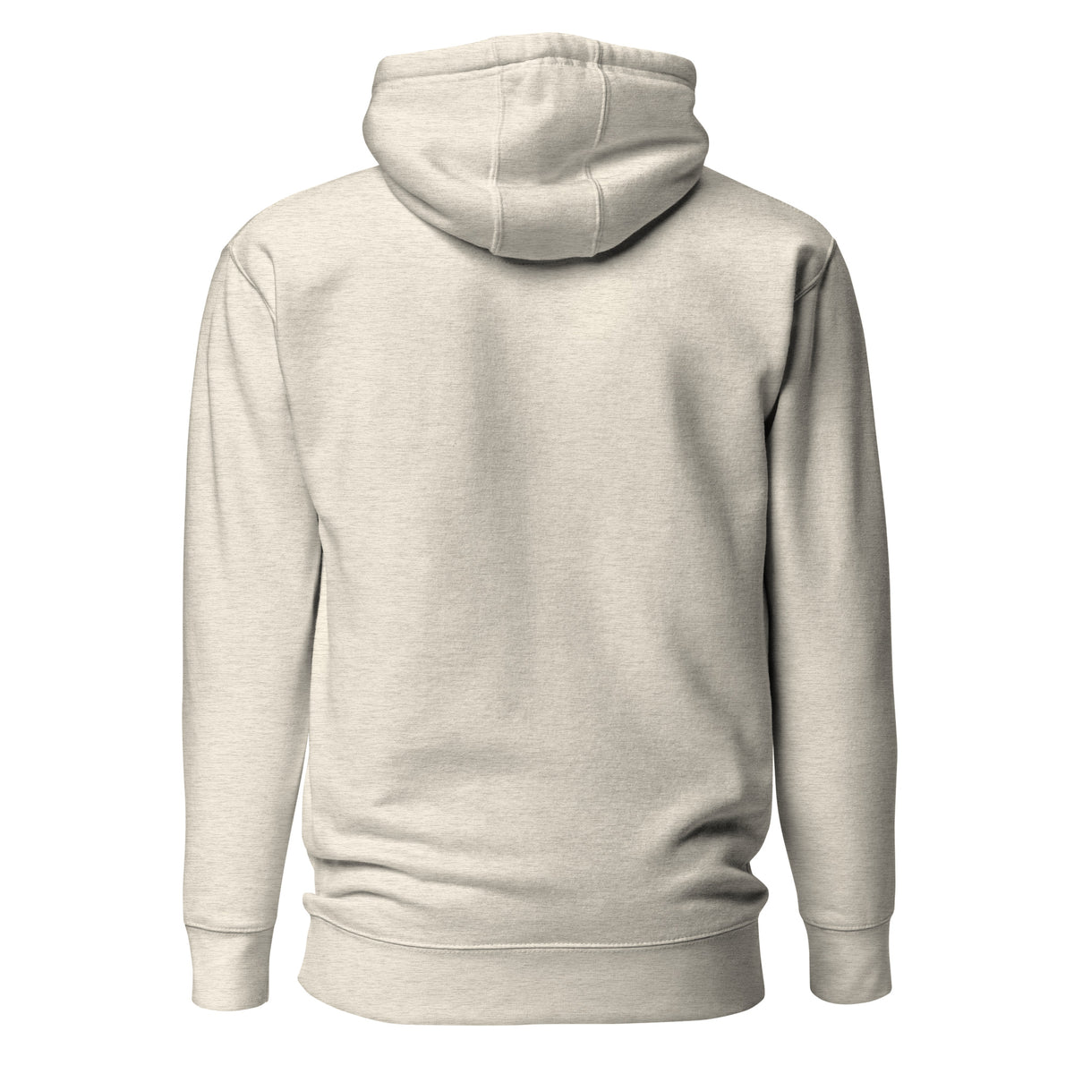 Plain back of gray hoodie.