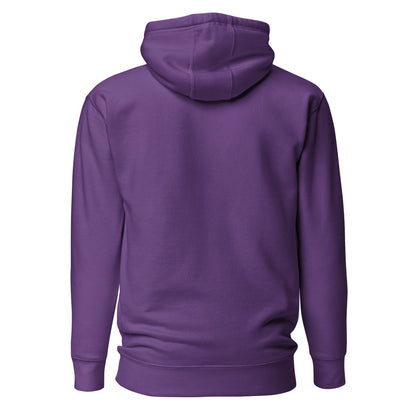 Plain back of purple hoodie.