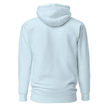 Plain back of light-blue hoodie.