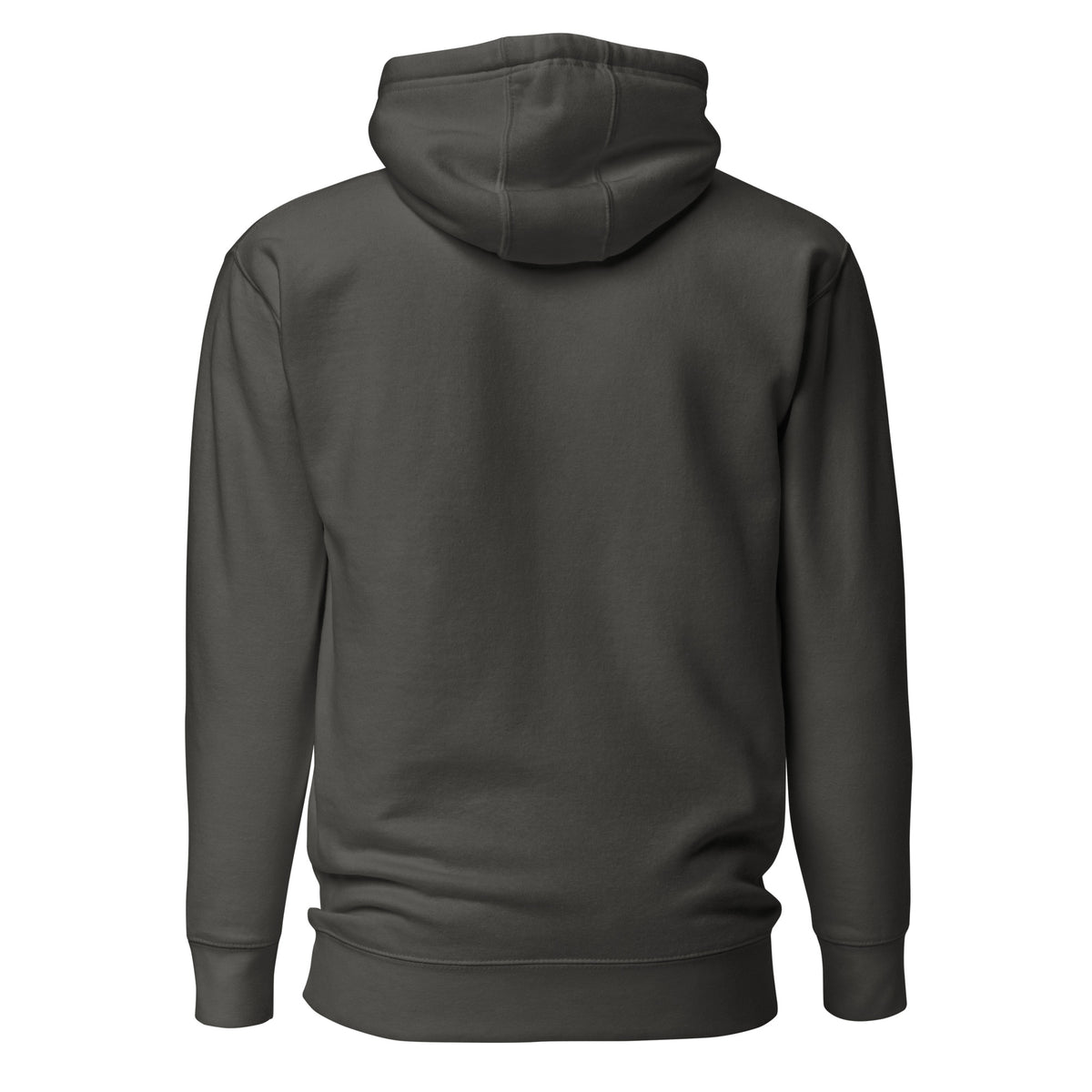 Plain back of gray hoodie.