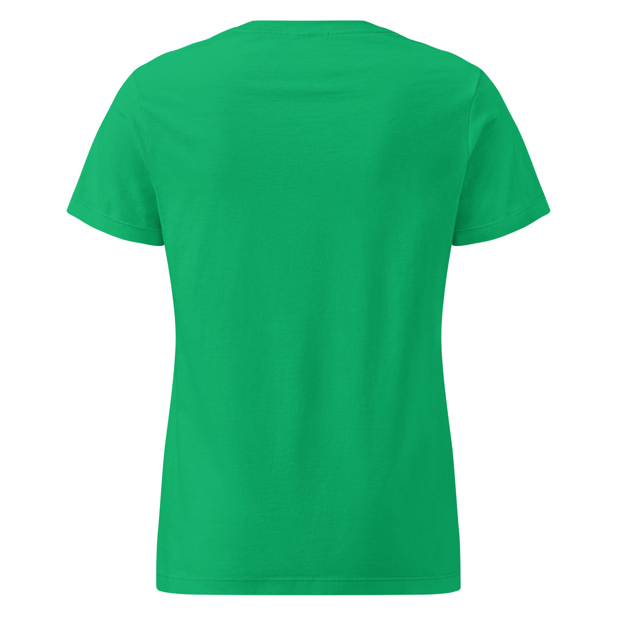 Plain back of green t-shirt.