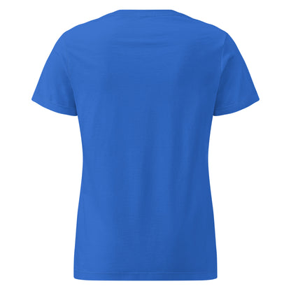 Plain back of royal-blue t-shirt