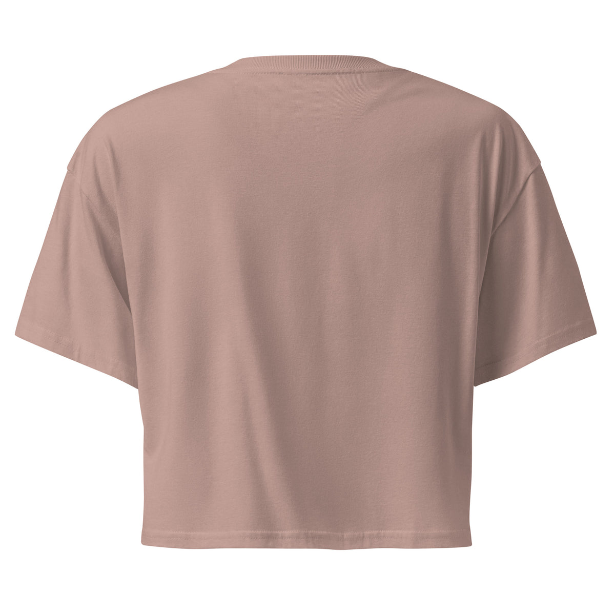 Plain back of mauve crop top.