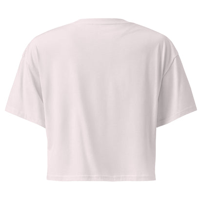 Plain back of orchid crop top.