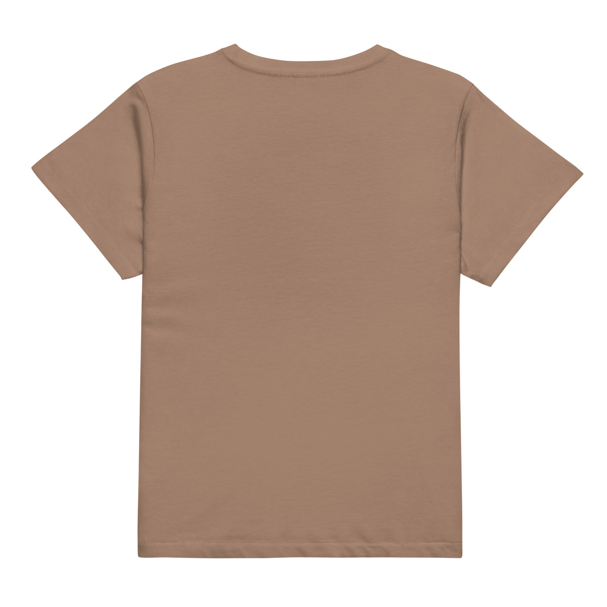Plain back of latte-brown t-shirt
