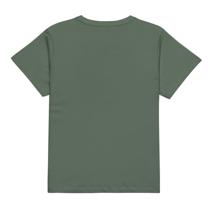Plain back of pine-green t-shirt