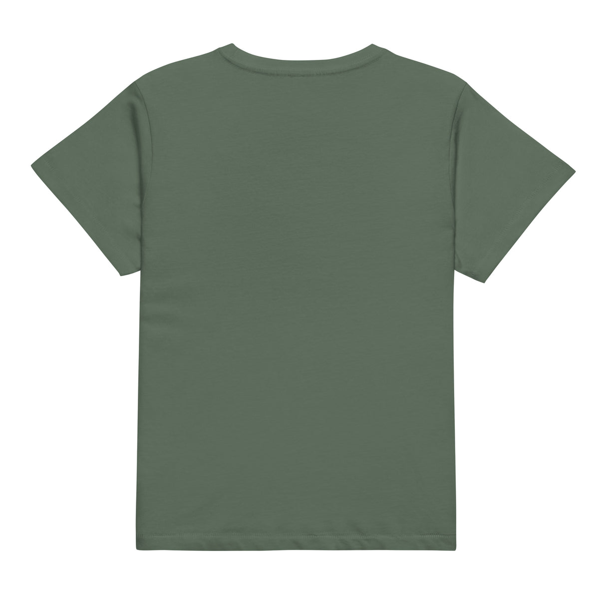 Plain back of pine-green t-shirt